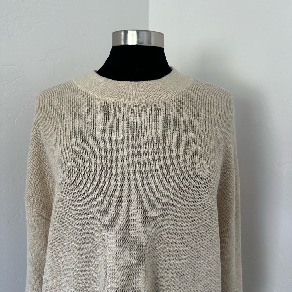 Free People Beach Tan Knit Oversize Sweater Size M - Picture 3 of 11